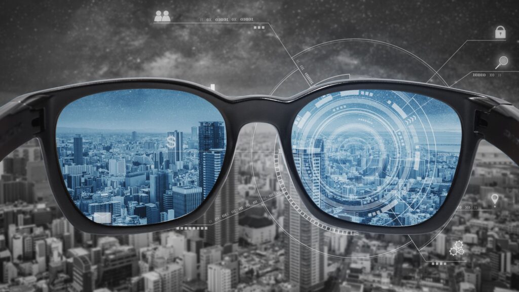 Black framed glasses